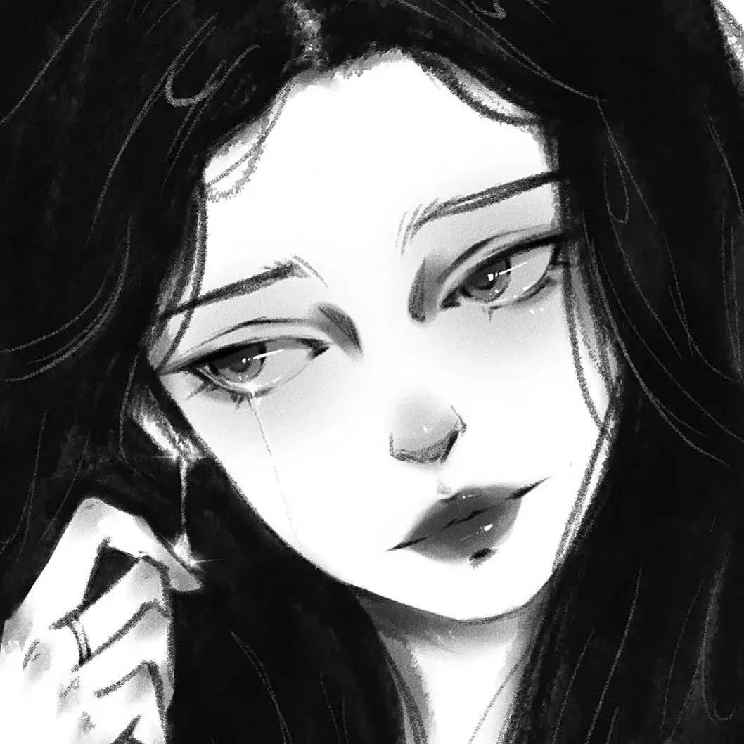 图片[3]-好看的黑白动漫女头像-喜欢表情包分享—全网表情包